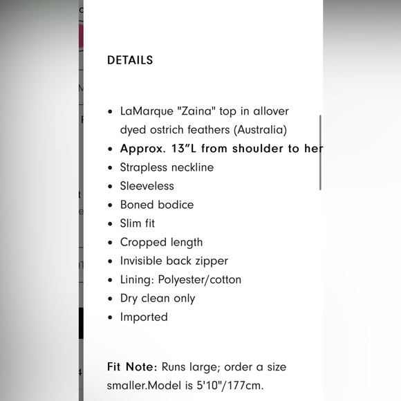 LaMarque Zaina Ostrich Feather fuchsia top size Small - Picture 4 of 9